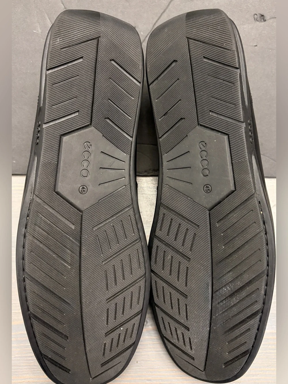 ECCO Men’s EU 45 US 11-11.5 Black Real Leather Casual Dress Shoes